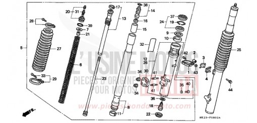 FOURCHETTE AVANT XR600RM de 1991